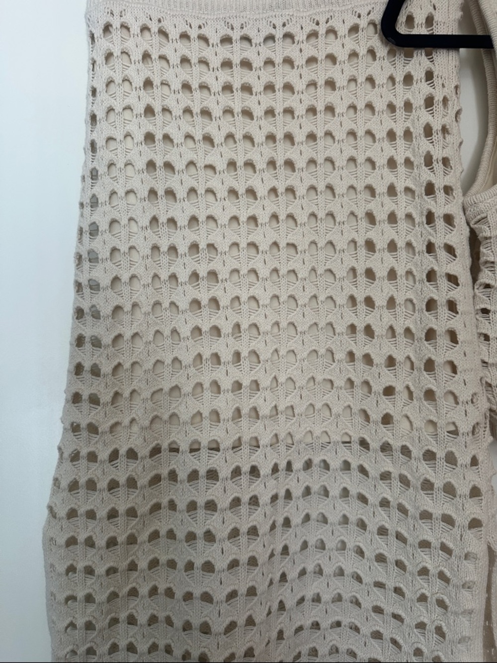 Freshman 1996 Cream Crochet Knit Midi Skirt and Crop Top Set SIZE SMALL - Picture 5 of 6